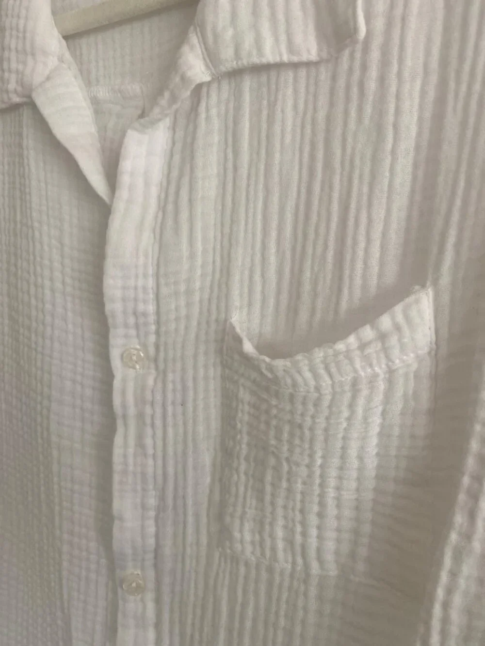 Kona Sol White Gauze Button-Up Shirt Size S Lightweight Cotton Long Sleeve - Picture 5 of 6